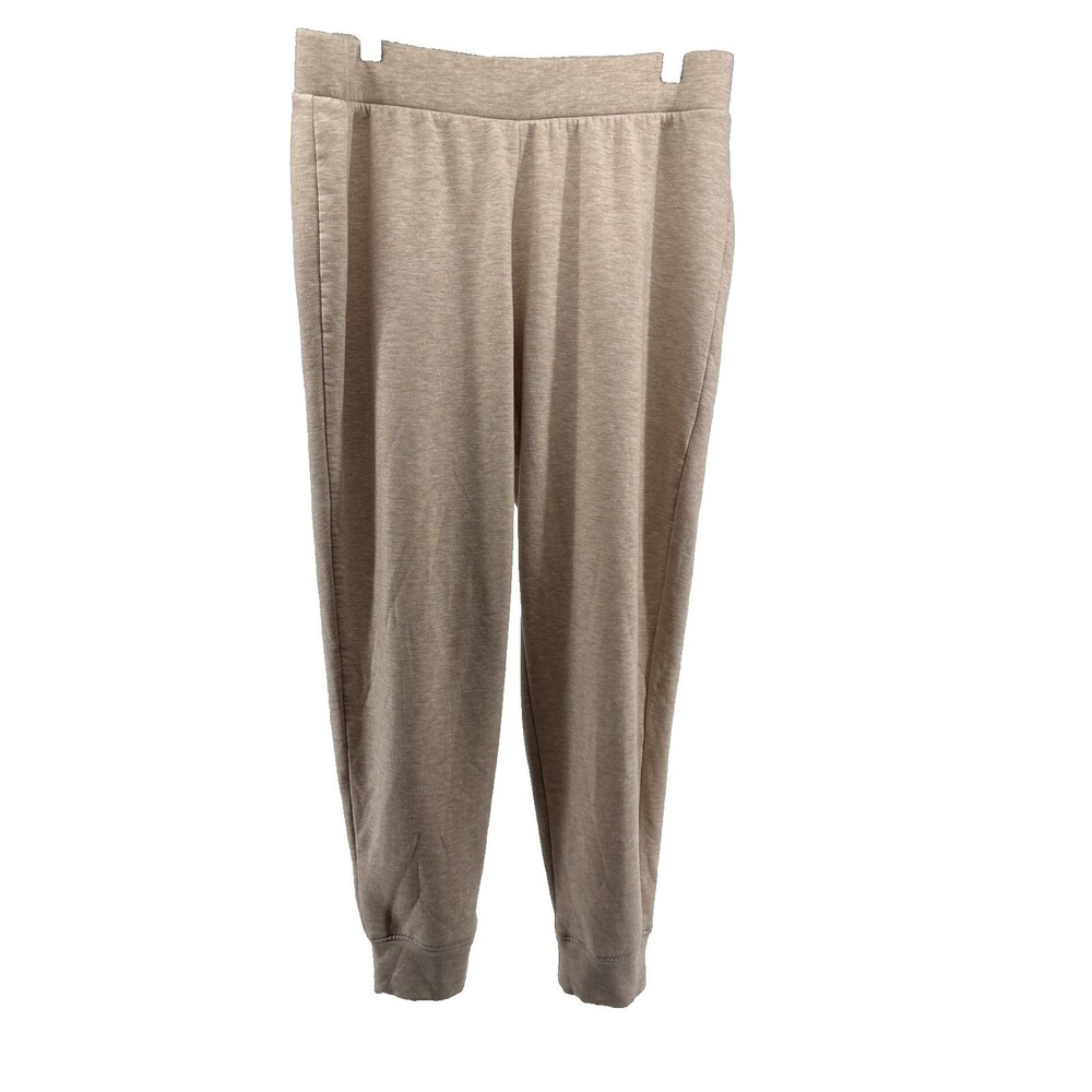 Haven Well Within Women’s  Luxe Fleece Pull-on Jogger Sweatpants Tan Large